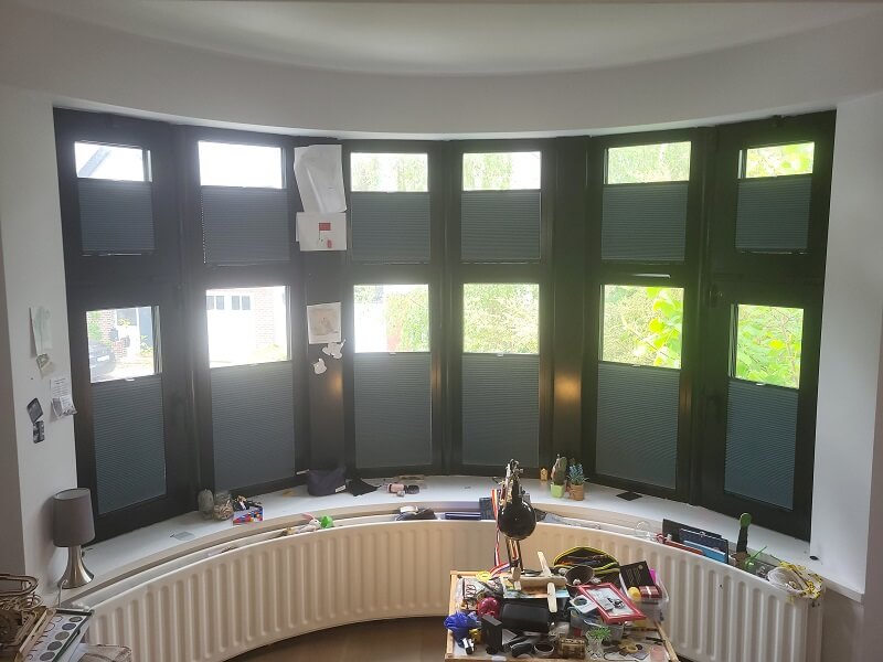 Duette Blinds on bay windows fitted in Donnybrook, Dublin 4