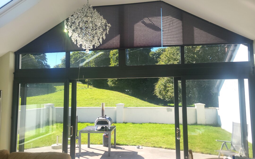 Shaped Pleated Blinds installed in Tullamore, Co Offaly